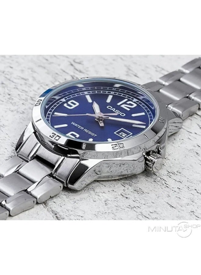 Casio Analog Blue Dial Stainless Steel Band Couple Watch Set MTP/LTP-V004D-2B - Image 3
